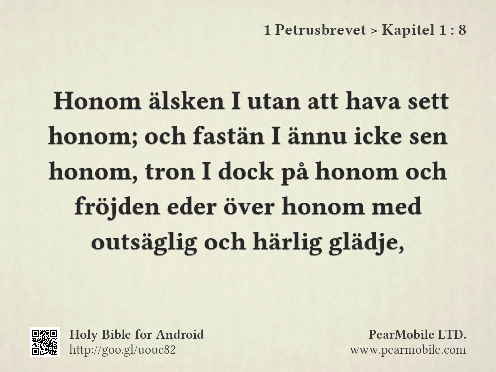 1 Petrusbrevet, Kapitel 1:8